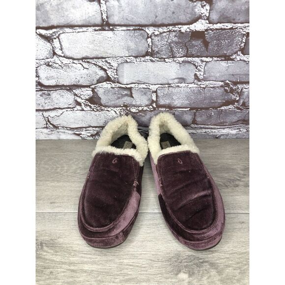 OluKai Ku'una Lanui Red Ginger Velvet Sheep Fur Slippers Women’s Sz 10M US/40EU - Picture 10 of 16